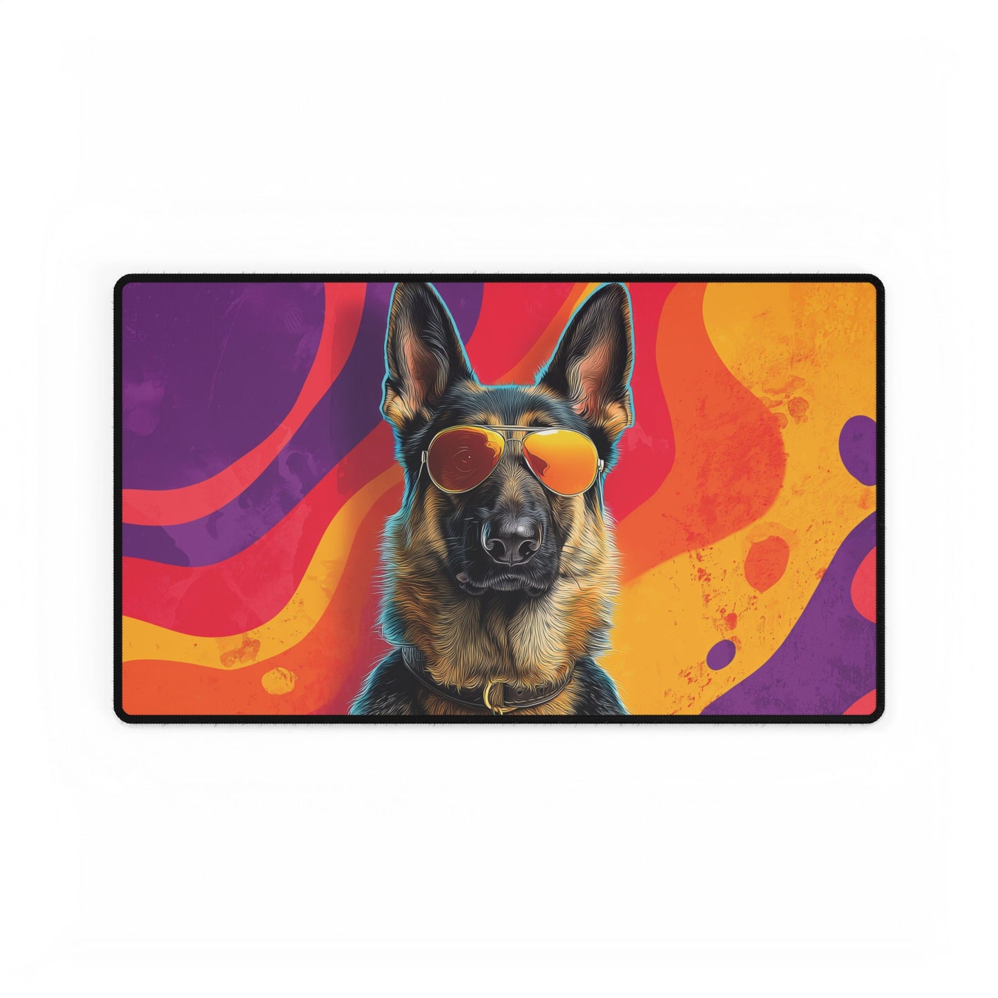 German Shepherd Aviator Dog Playmat | Heroic Pup with Sunglasses | TCG Mat for Dog Lovers and Pet Fans