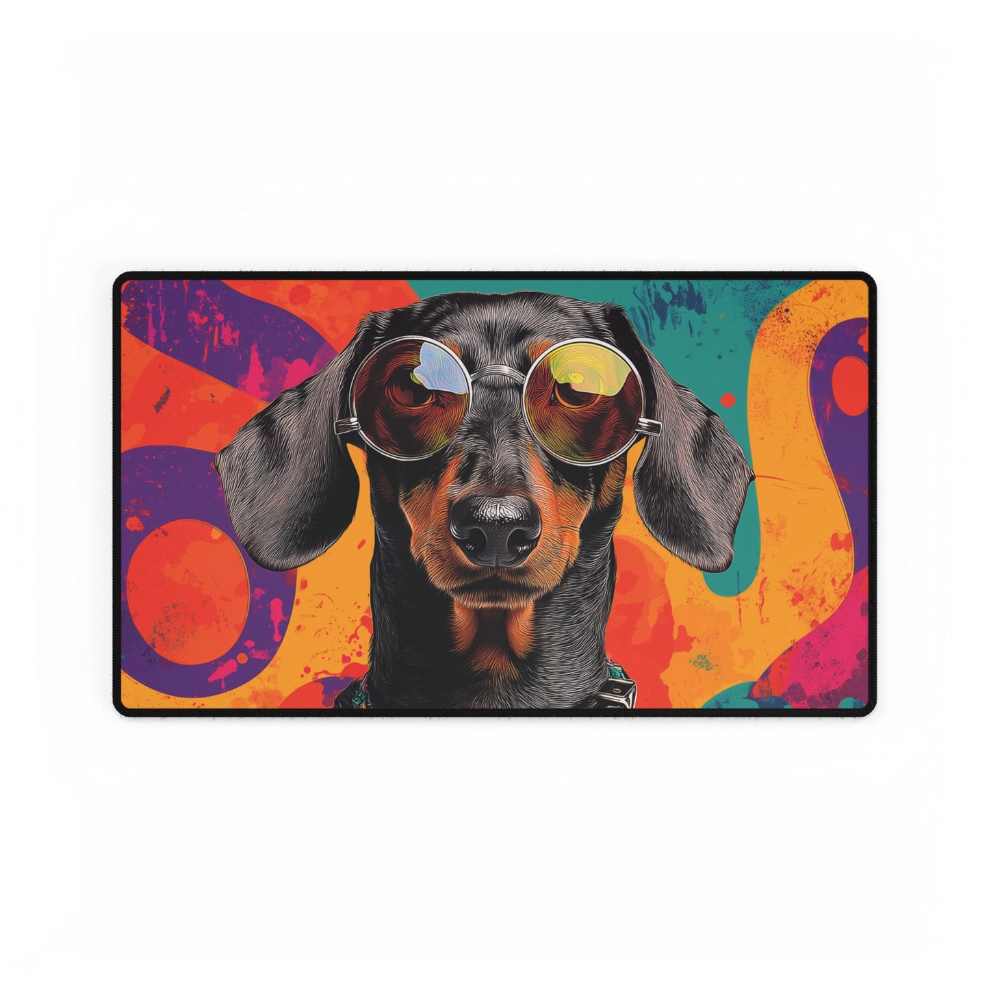 Dachshund Aviator Dog Playmat | Cool Wiener Dog with Sunglasses | TCG Mat for Dog Lovers and Pet Fans