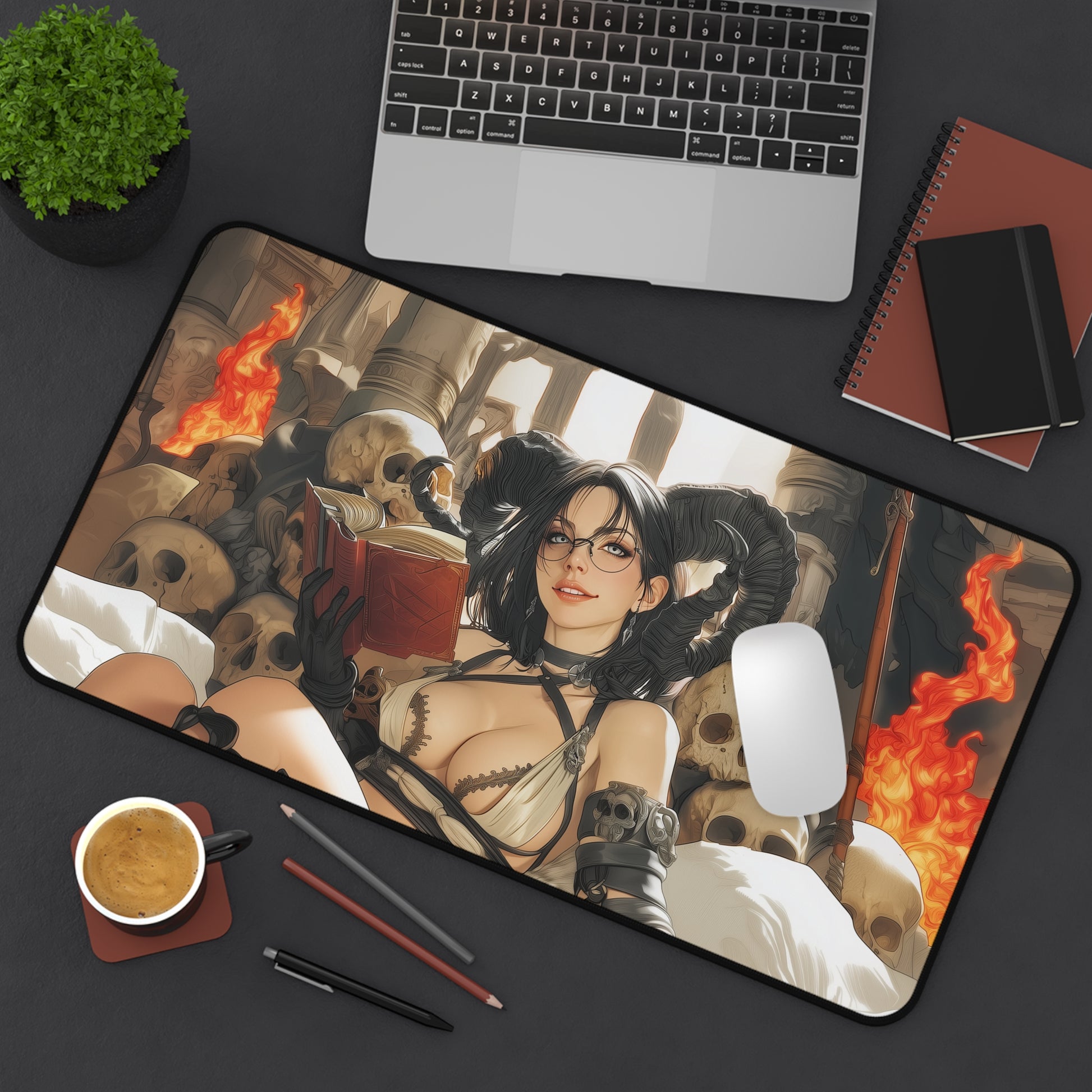 Demonic Tutor Playmat | Magic the Gathering Playmat | Iconic Spell Playmat with Dark Gothic Sorcery with Zones Option | 24x14 | 22x12 | 32x16 Sizes