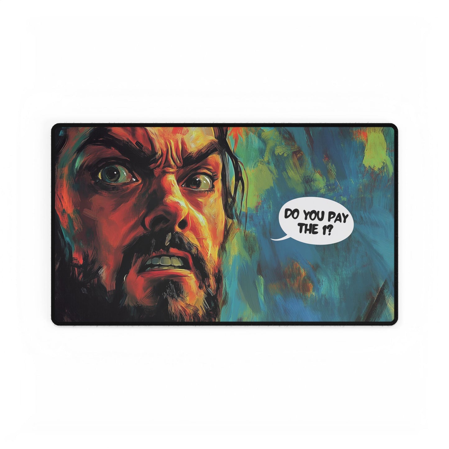 Angry Tithe Collector Playmat | Renaissance Art-Inspired TCG Playmat | Trading Card Game Mat