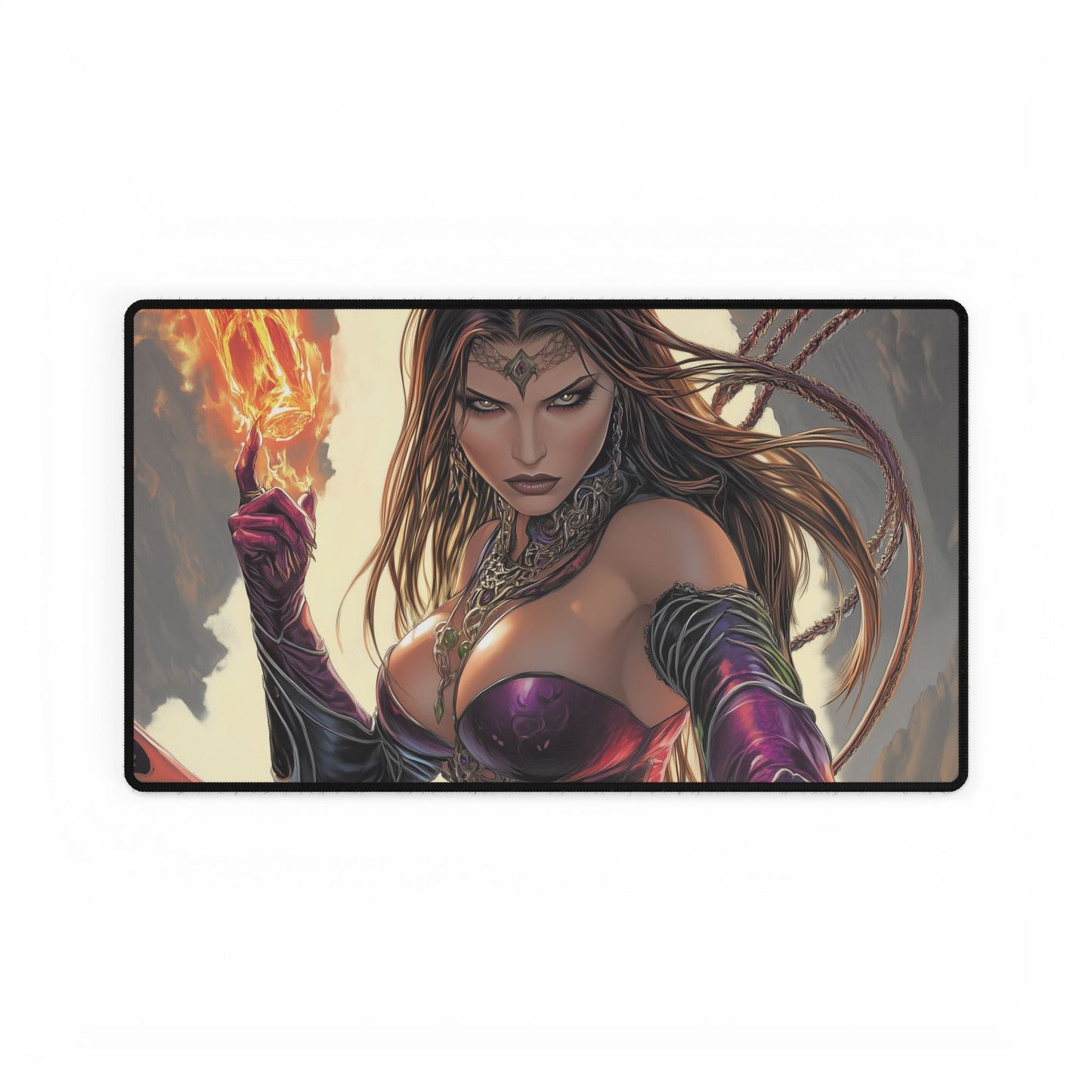 Liliana | Dark Enchantress | Gothic Necromancer Playmat | Mystical Fantasy TCG Mat