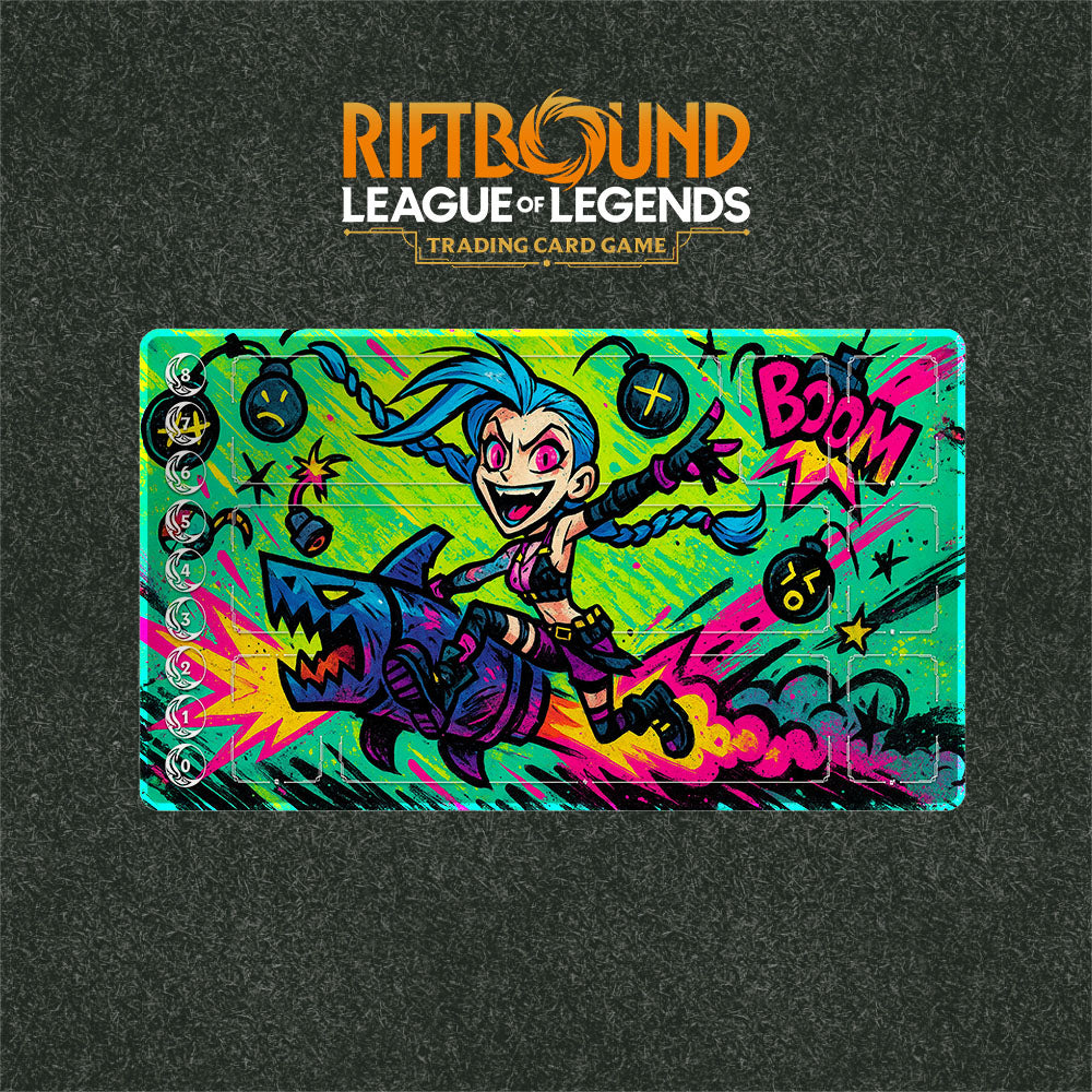 riftbound jinx card Riftbound Playmat Jinx (Borderless) – TCGPLaiMATS