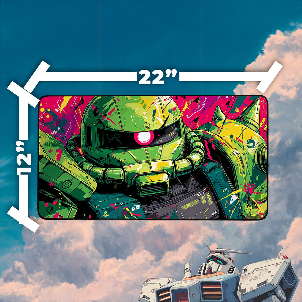 MS-06C Zaku II Playmat | Gundam TCG Playmat | Iconic Mobile Suit with Zones Option | 24x14 | 22x12 | 32x16 Sizes