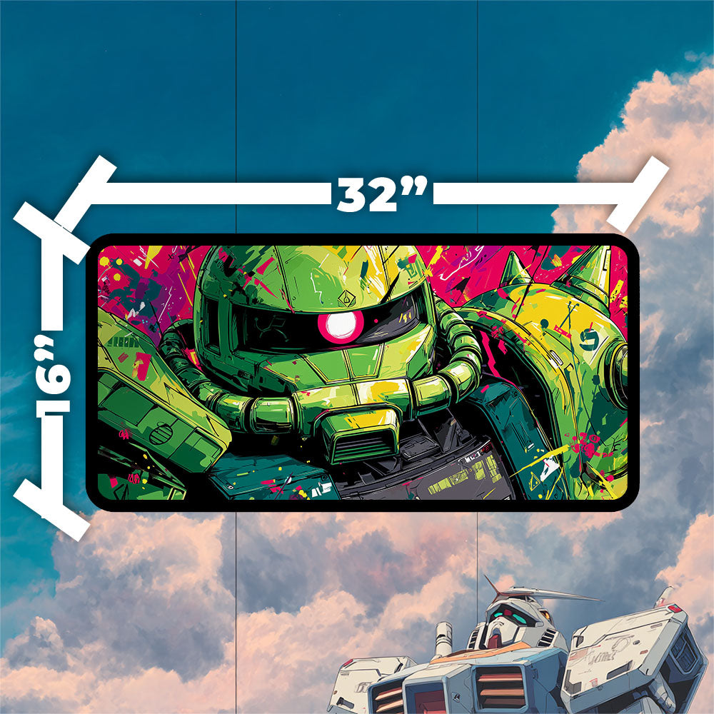 MS-06C Zaku II Playmat | Gundam TCG Playmat | Iconic Mobile Suit with Zones Option | 24x14 | 22x12 | 32x16 Sizes