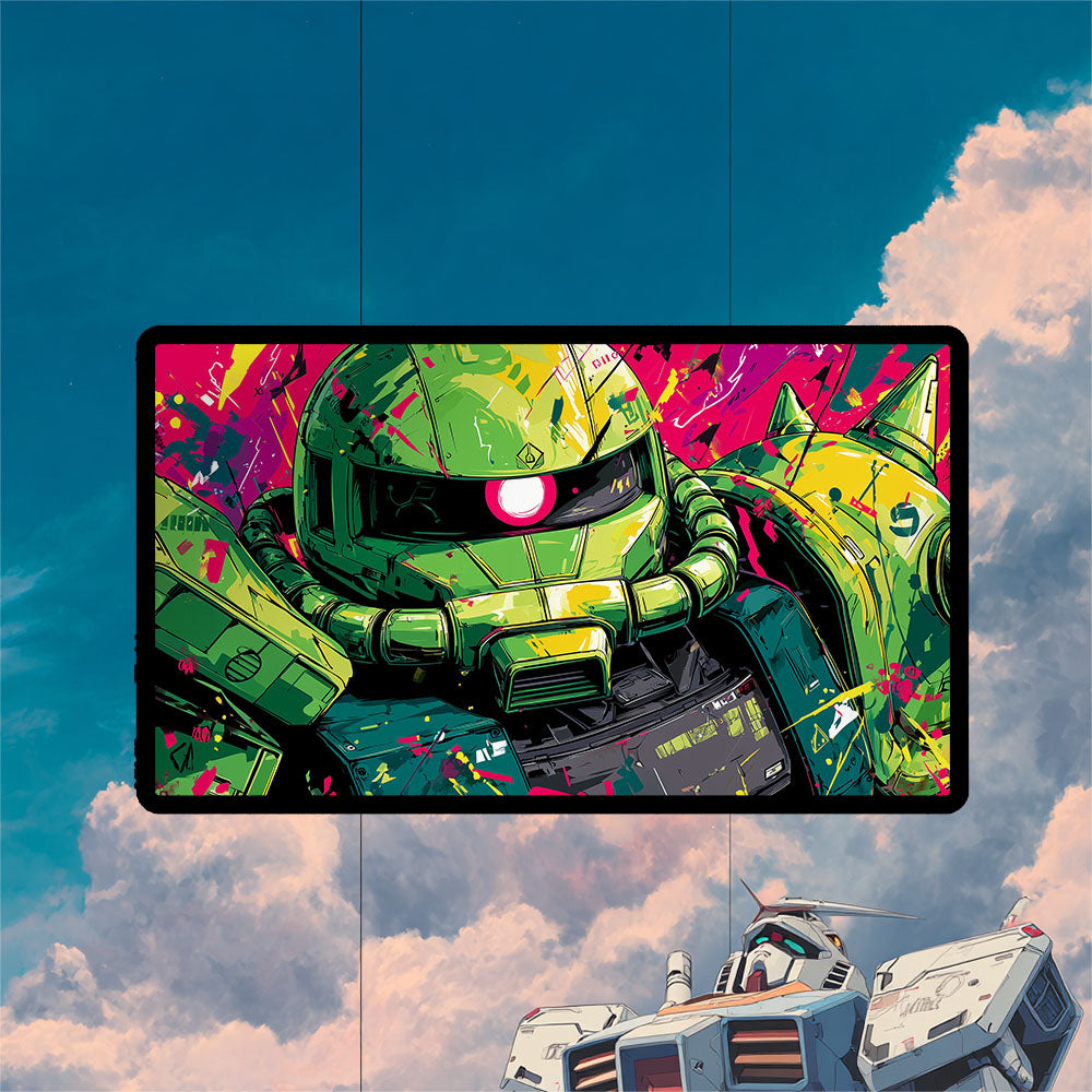 MS-06C Zaku II Playmat | Gundam TCG Playmat | Iconic Mobile Suit with Zones Option | 24x14 | 22x12 | 32x16 Sizes