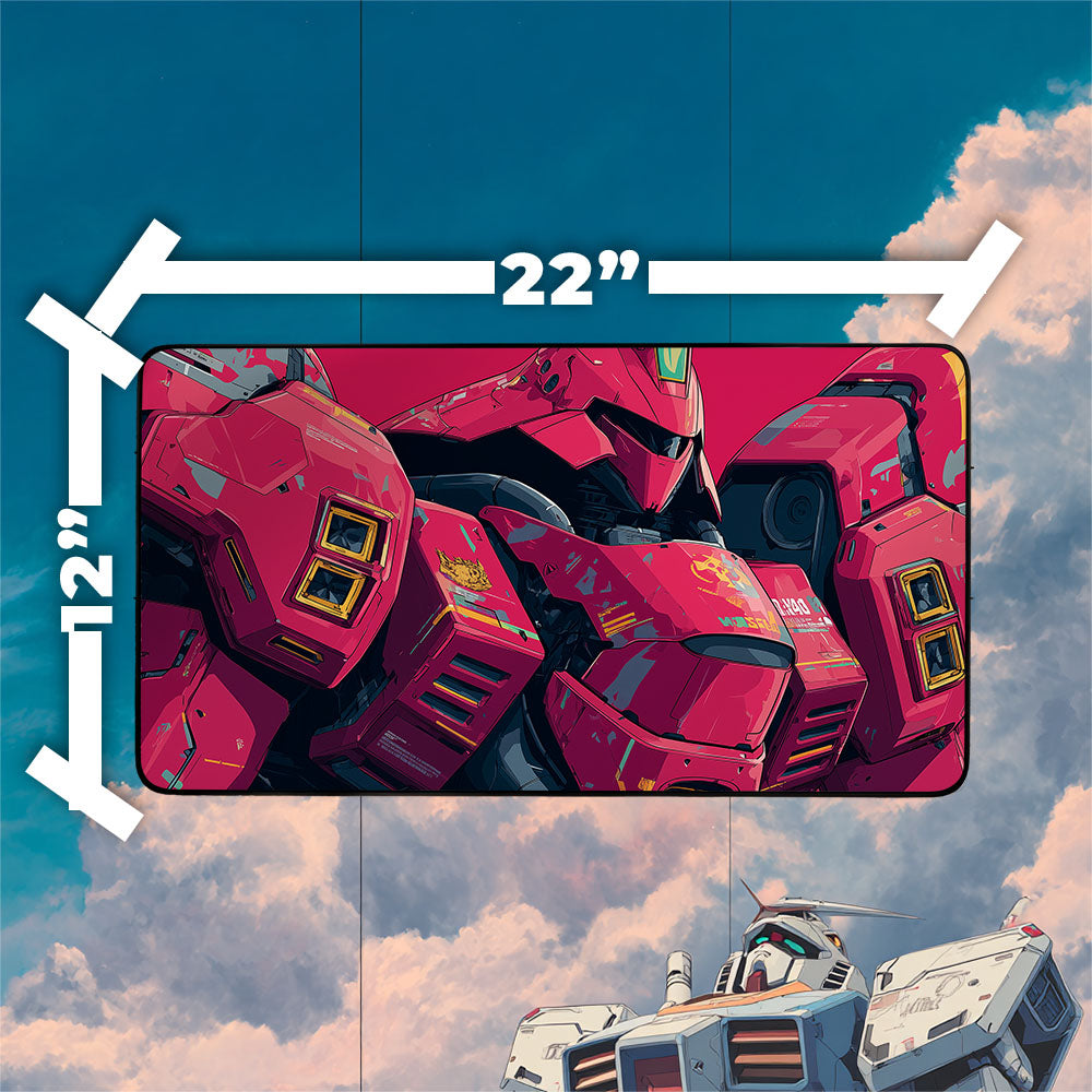 MSN-04 Sazabi Playmat | Gundam TCG Playmat | Iconic Mobile Suit with Zones Option | 24x14 | 22x12 | 32x16 Sizes