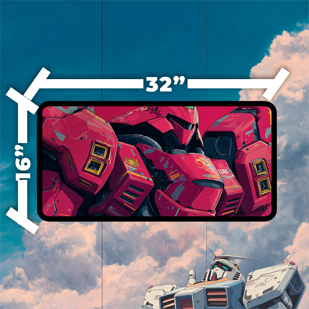 MSN-04 Sazabi Playmat | Gundam TCG Playmat | Iconic Mobile Suit with Zones Option | 24x14 | 22x12 | 32x16 Sizes