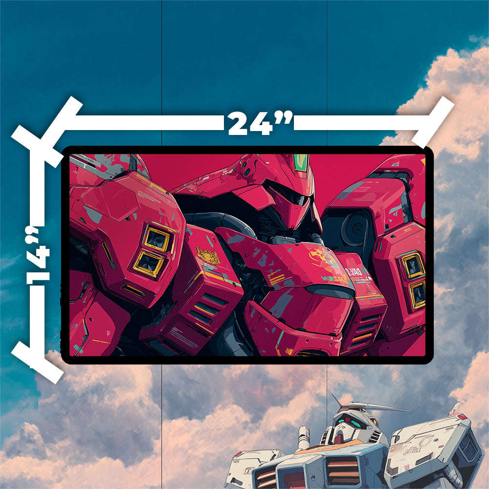 MSN-04 Sazabi Playmat | Gundam TCG Playmat | Iconic Mobile Suit with Zones Option | 24x14 | 22x12 | 32x16 Sizes