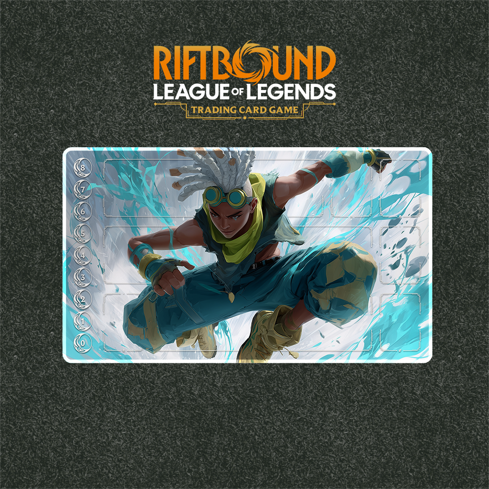 riftbound card dimensions Riftbound Playmat Ekko (Borderless) – TCGPLaiMATS