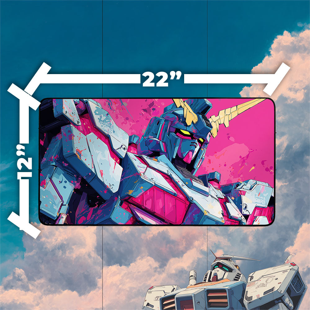 Gundam Unicorn Playmat | Gundam TCG Playmat | Iconic Mobile Suit with Zones Option | 24x14 | 22x12 | 32x16 Sizes
