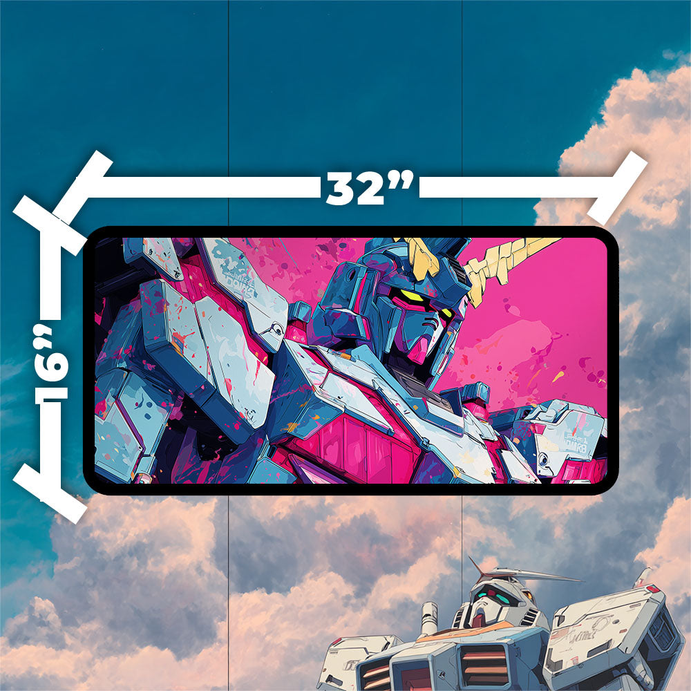 Gundam Unicorn Playmat | Gundam TCG Playmat | Iconic Mobile Suit with Zones Option | 24x14 | 22x12 | 32x16 Sizes