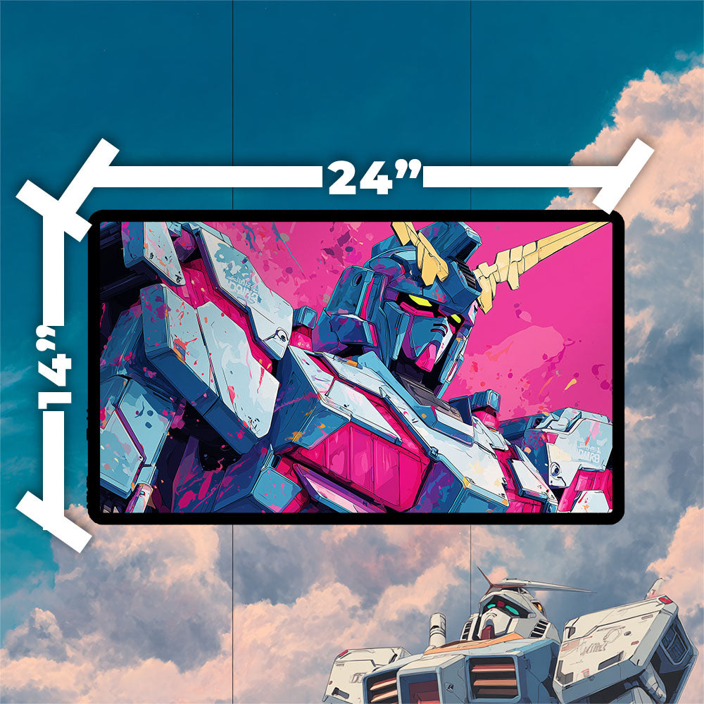 Gundam Unicorn Playmat | Gundam TCG Playmat | Iconic Mobile Suit with Zones Option | 24x14 | 22x12 | 32x16 Sizes