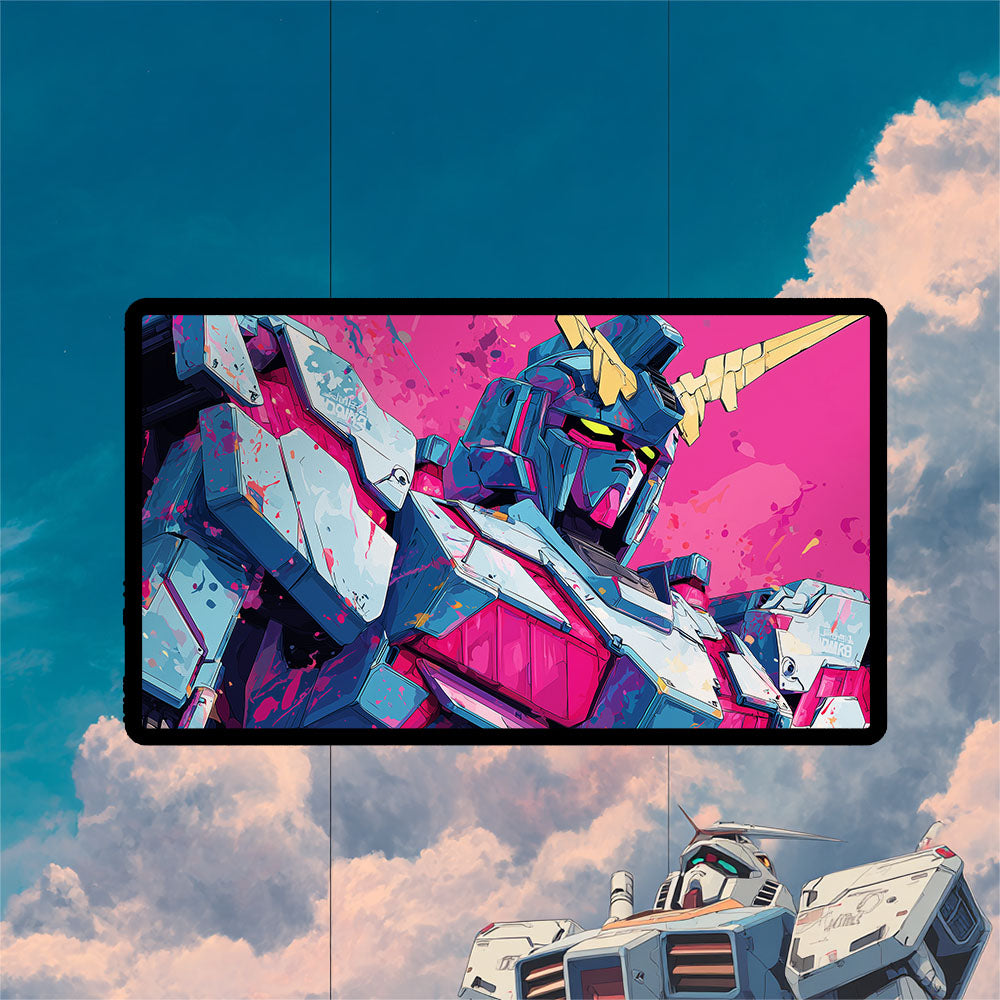 Gundam Unicorn Playmat | Gundam TCG Playmat | Iconic Mobile Suit with Zones Option | 24x14 | 22x12 | 32x16 Sizes