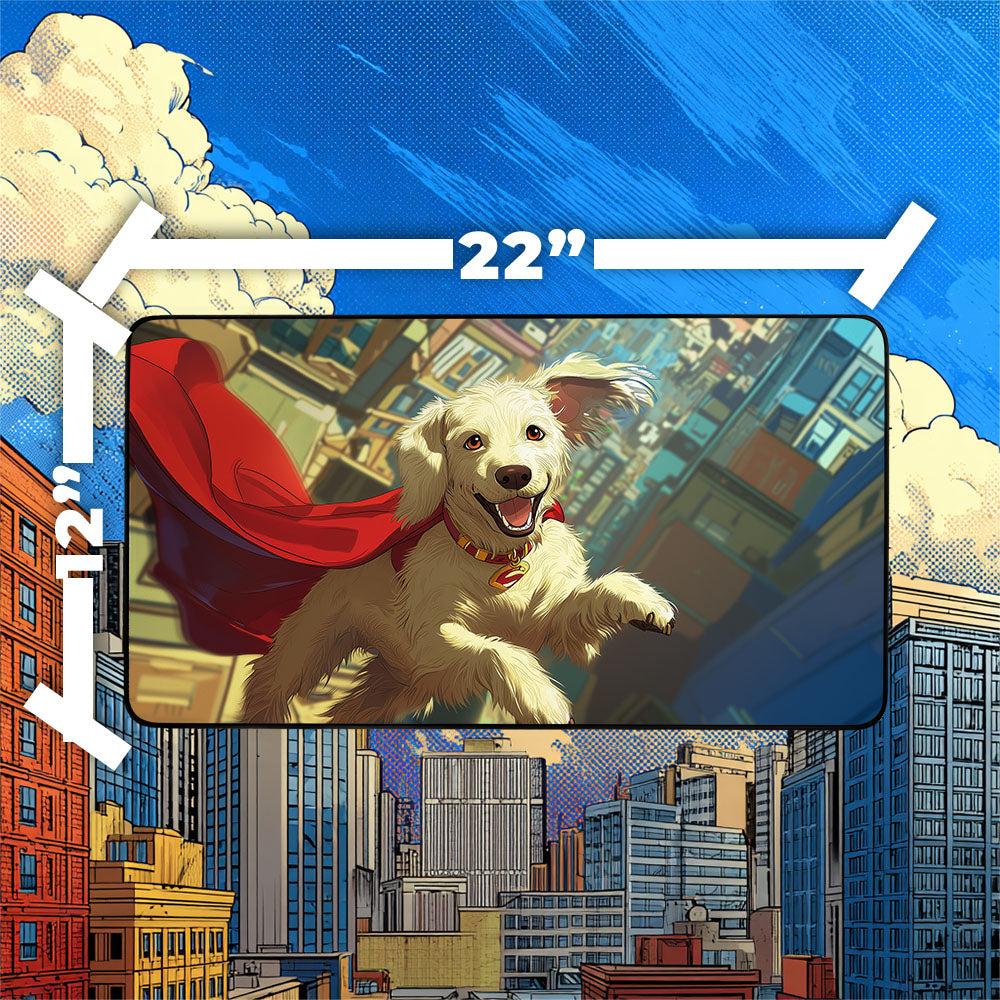 Krypto Playmat | TCG Playmat | Cute Superdog No Zones Option | 24x14 | 22x12 | 32x16 Sizes