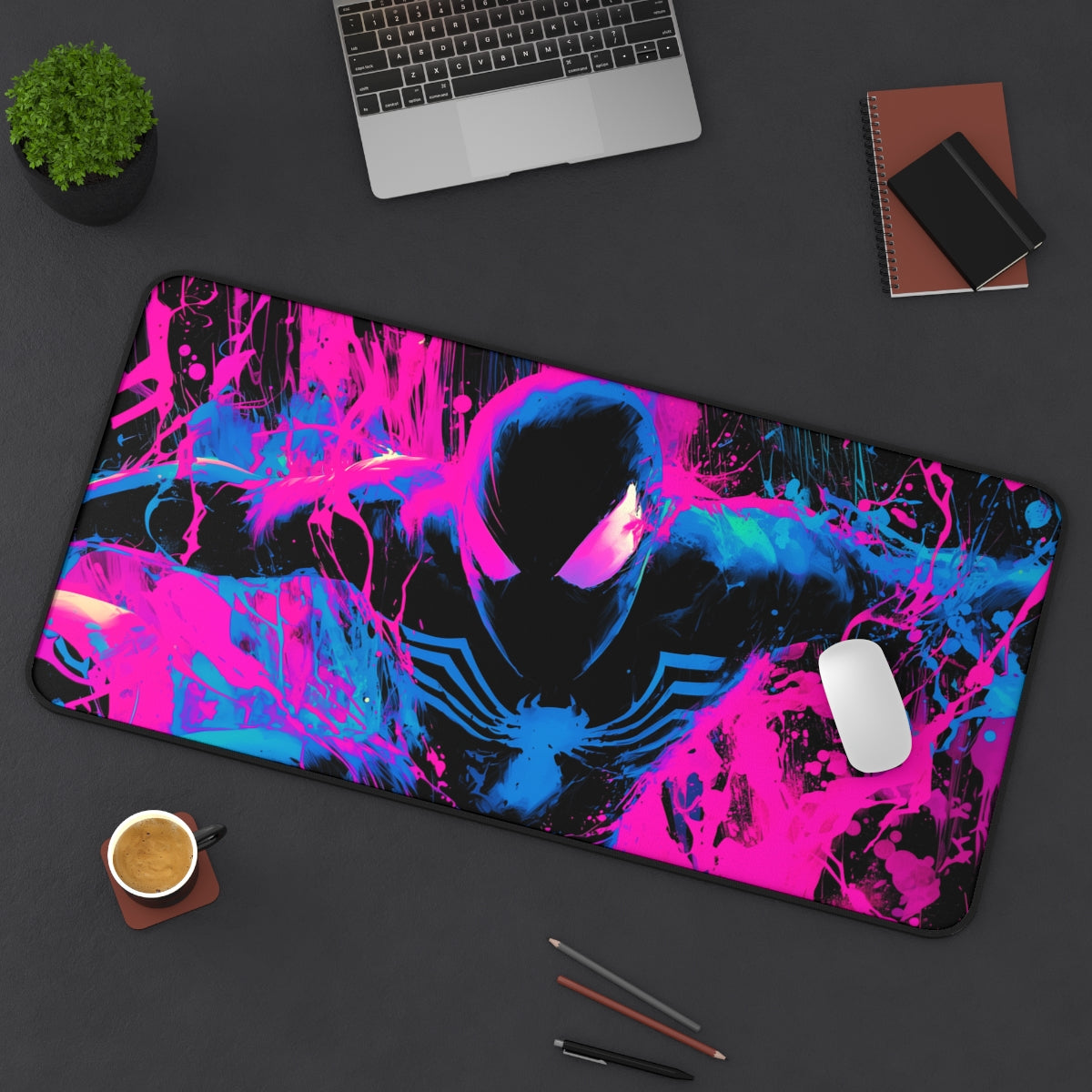 Symbiote Spider-Man Playmat | Magic the Gathering Playmat | Chaotic Comic Book TCG Mat With Zones Option | 24x14 | 32x16 Sizes