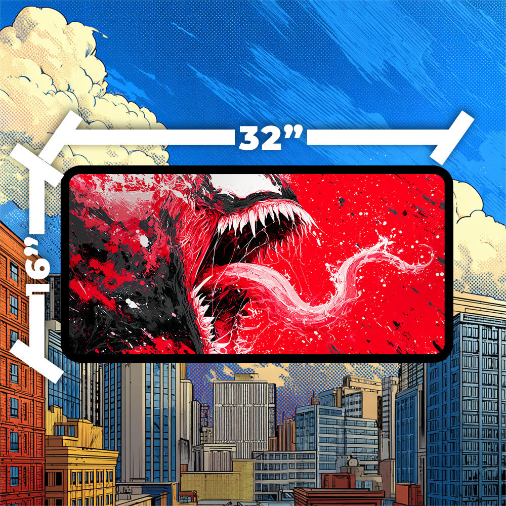 Venom V2 Playmat | Magic the Gathering Playmat | Screaming Venom TCG Mat With Zones Option | 24x14 | 32x16 Sizes