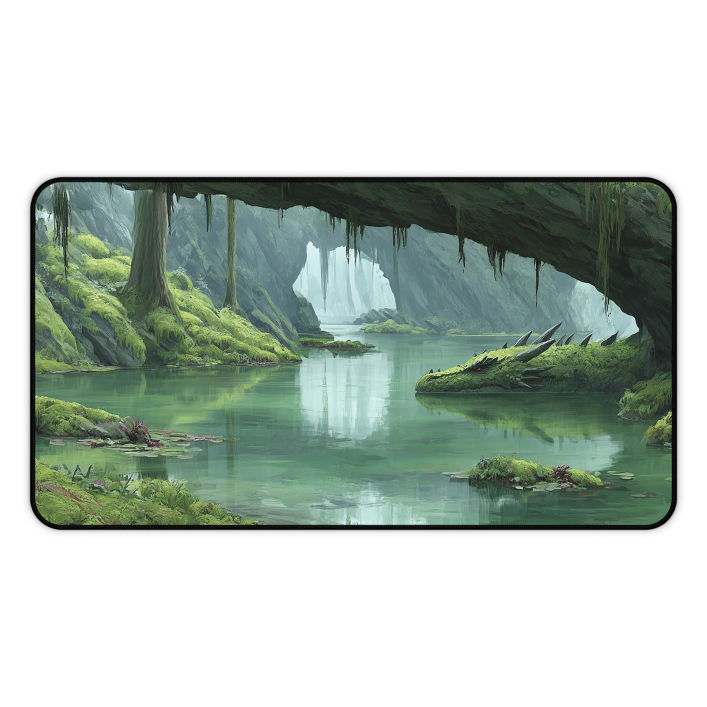 Verdant Catacombs Playmat| Magic the Gathering Playmat | Dragon Fetch Land MTG Playmat with Zones Option | 24x14 | 32x16