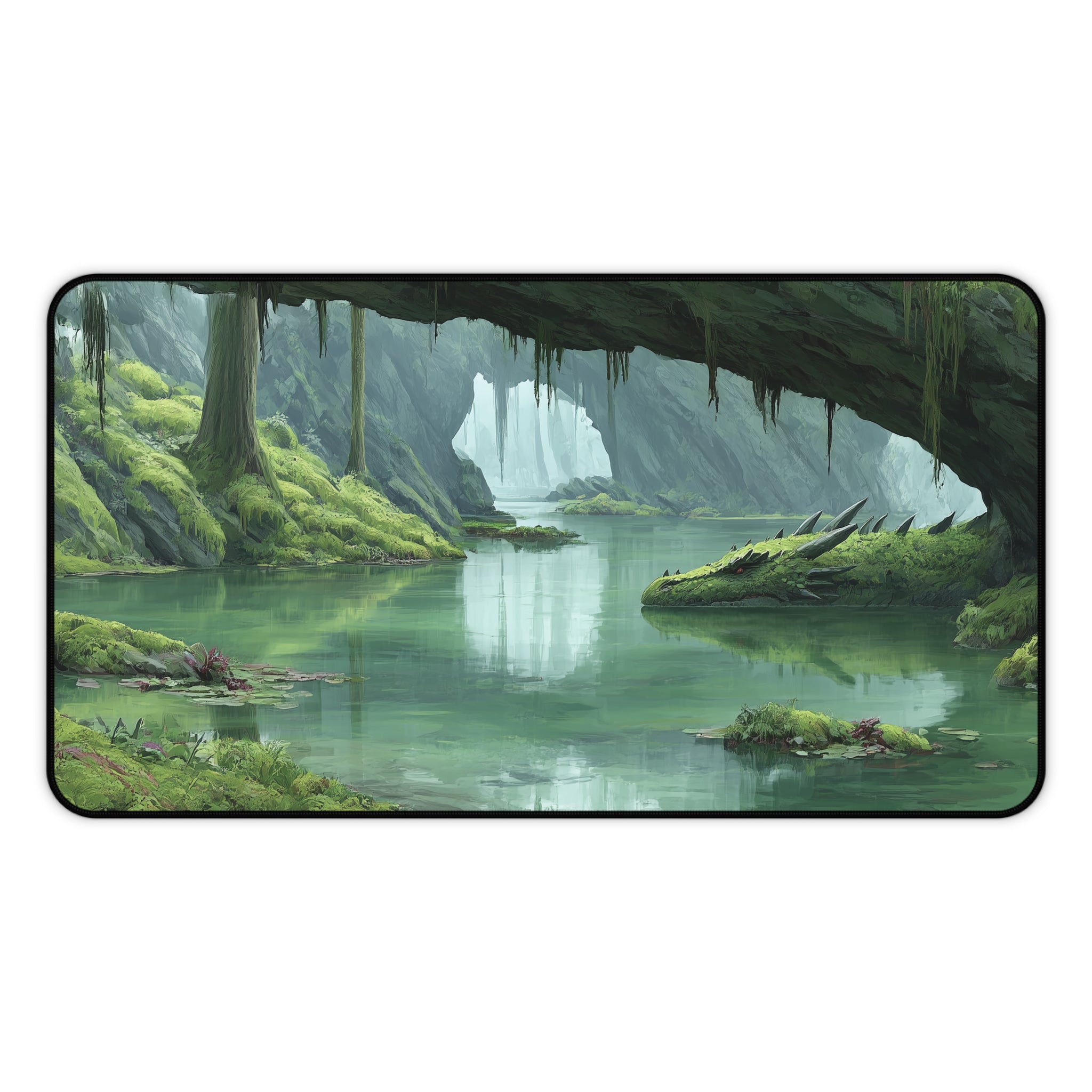 Verdant Catacombs Playmat| Magic the Gathering Playmat | Dragon Fetch Land MTG Playmat with Zones Option | 24x14 | 32x16