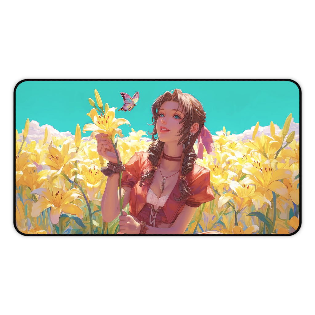 Aerith, Last Ancient Playmat | Final Fantasy Playmat | Iconic Fantasy Heroine Playmat with Zones Option | 24x14 | 22x12 | 32x16 Sizes