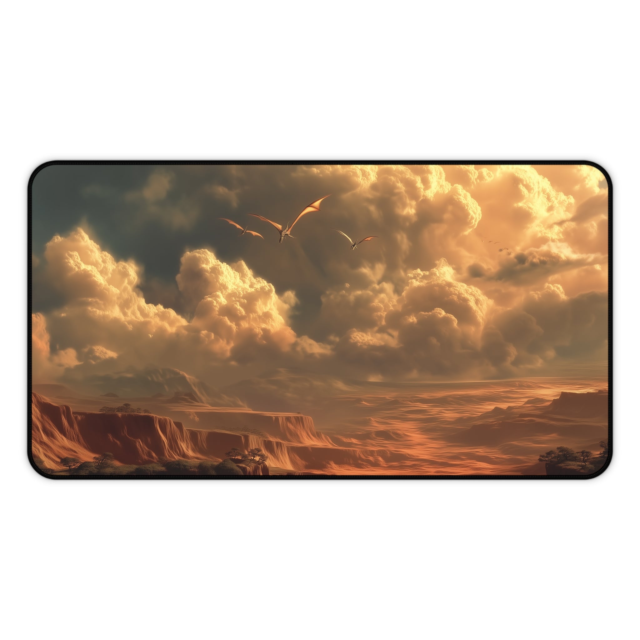Arid Mesa Playmat | Magic the Gathering Playmat | Dragon Fetch Land MTG Playmat with Zones Option | 24x14 | 32x16