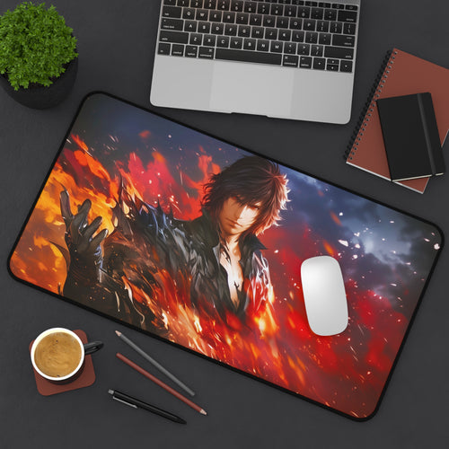 Clive, Ifrit’s Dominant Playmat | Final Fantasy Playmat | Iconic Fantasy Warrior Playmat with Zones Option | 24x14 | 22x12 | 32x16 Sizes