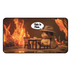This Is Fine Playmat | Magic the Gathering Playmat | Meme-Inspired Funny Playmat with Zones Option | 24x14 | 22x12 | 32x16 Sizes