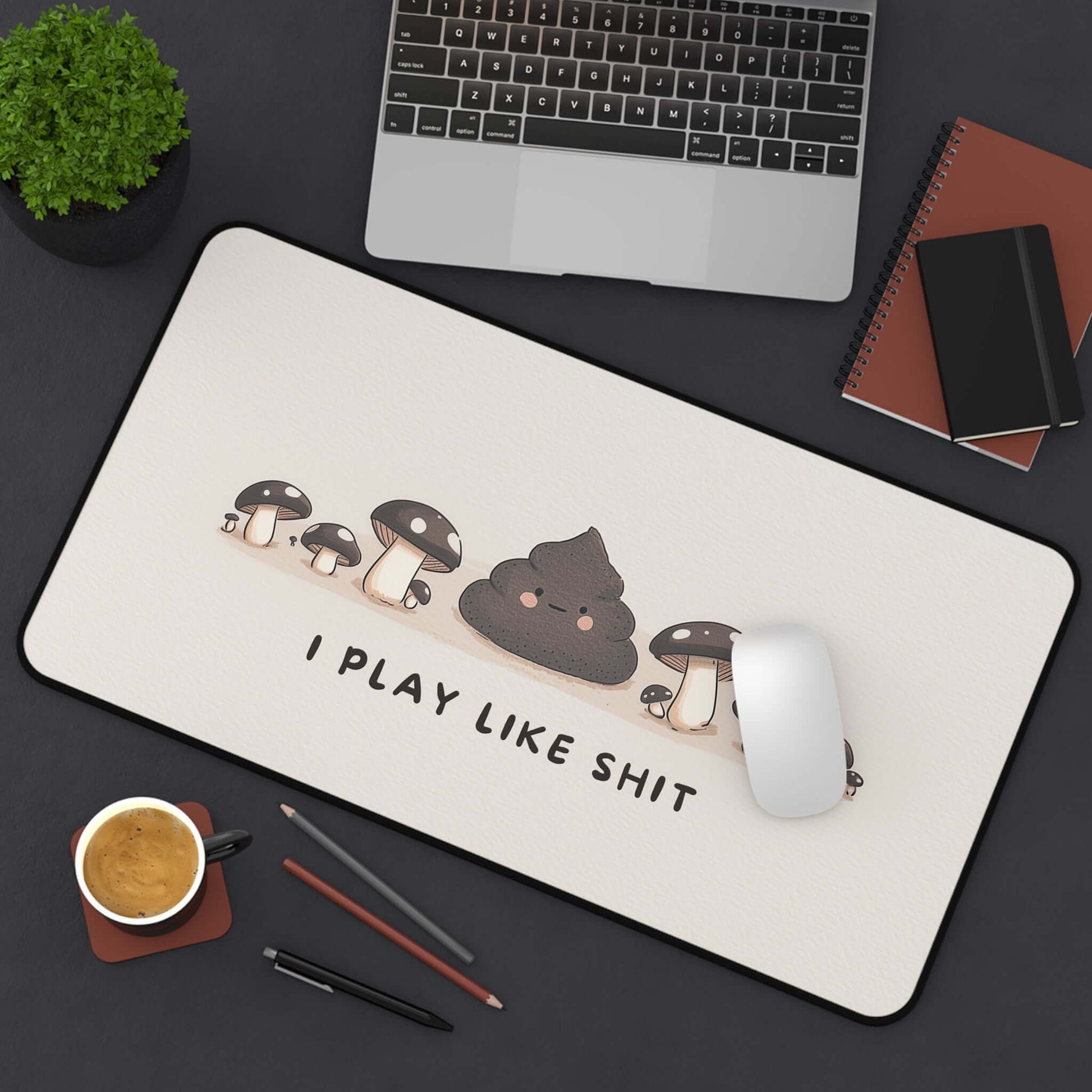 I Play Like Shit Funny Playmat | Magic the Gathering Playmat | Gag Gift for Card Players with Zones Option | 24x14 | 22x12 | 32x16 Sizes