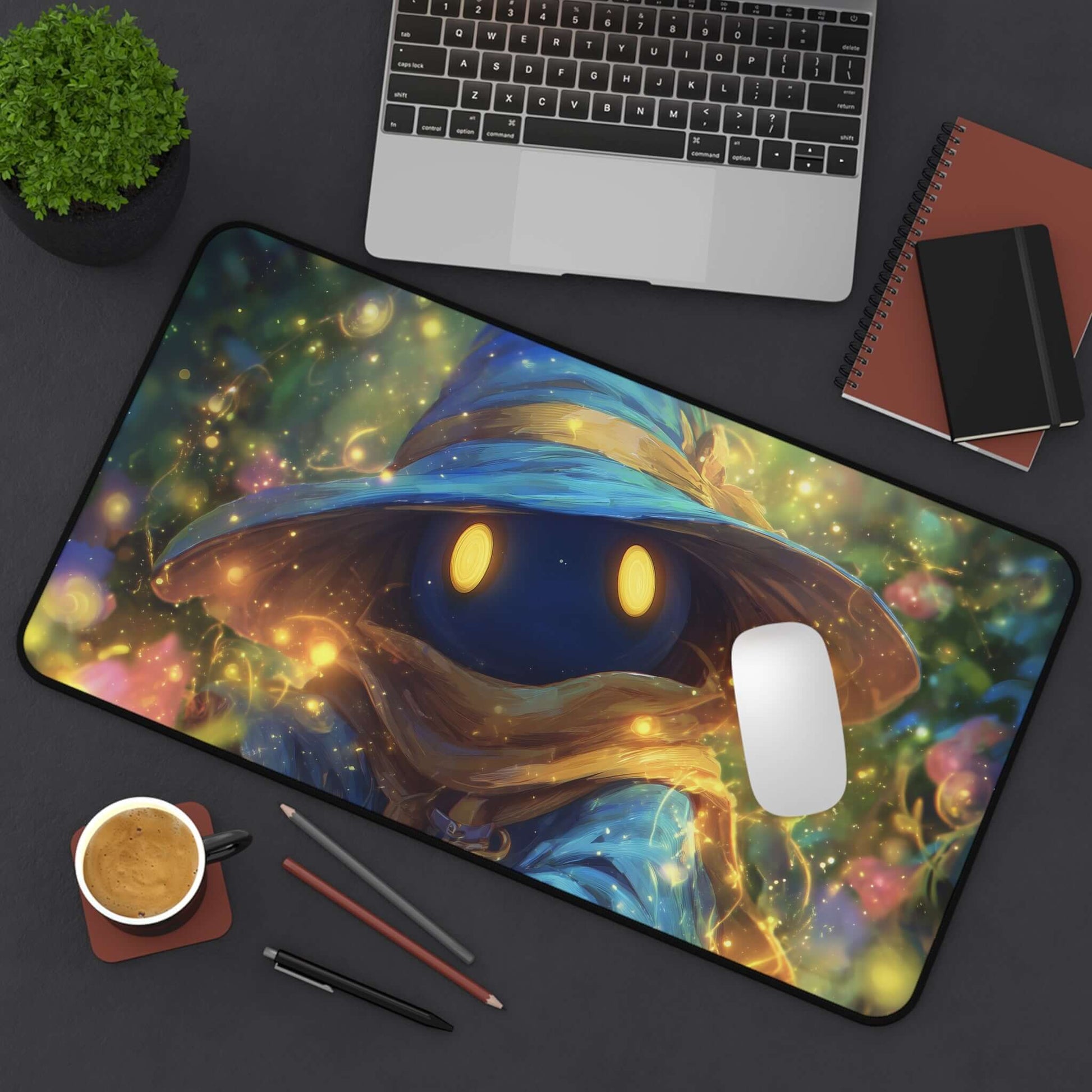 Vivi Ornitier Magic Burst Playmat | Final Fantasy Playmat | Iconic Wizard Playmat with Zones Option | 24x14 | 22x12 | 32x16 Sizes