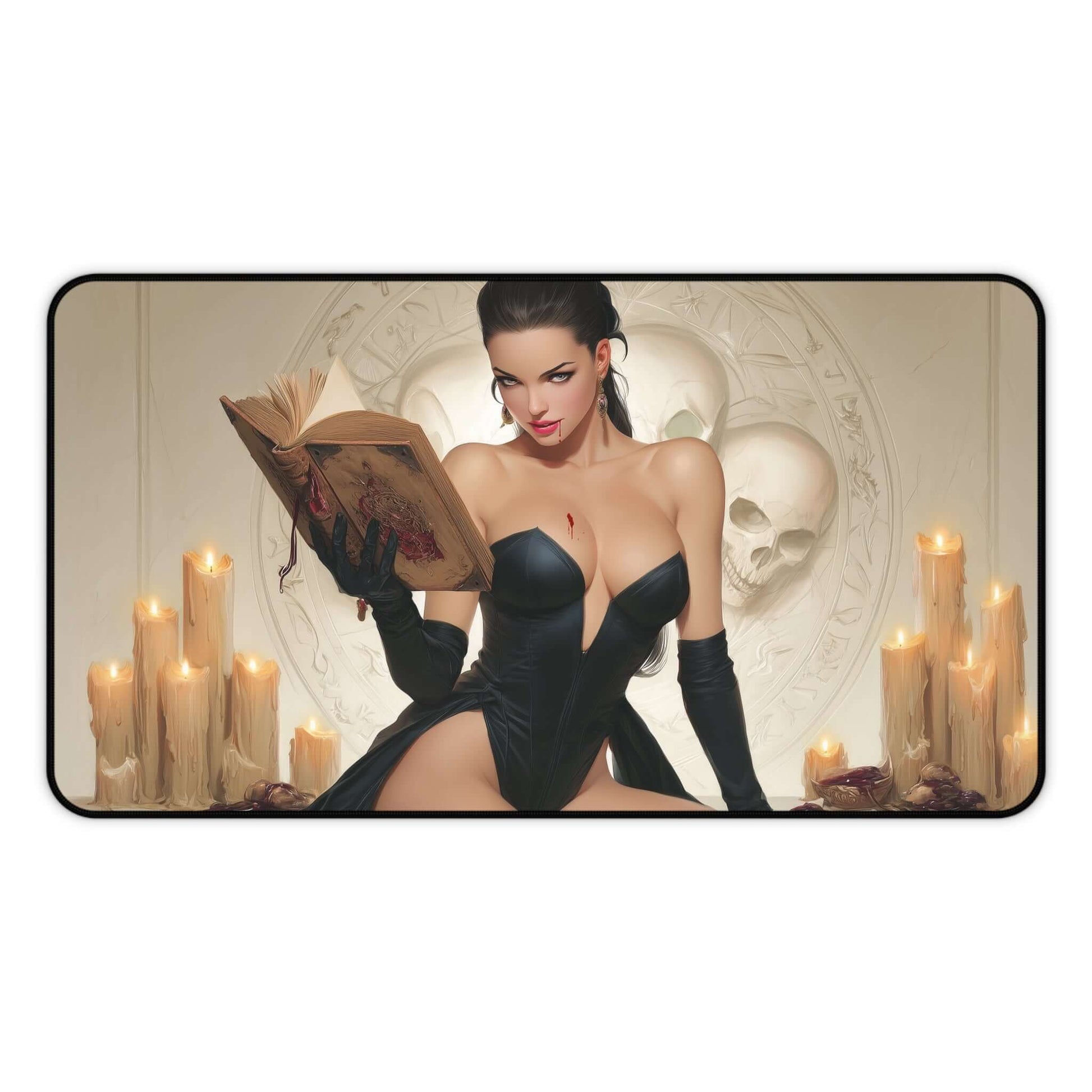 Vampiric Tutor Playmat | Magic the Gathering Playmat | Gothic Vampire Playmat with Zones Option | 24x14 | 22x12 | 32x16 Sizes
