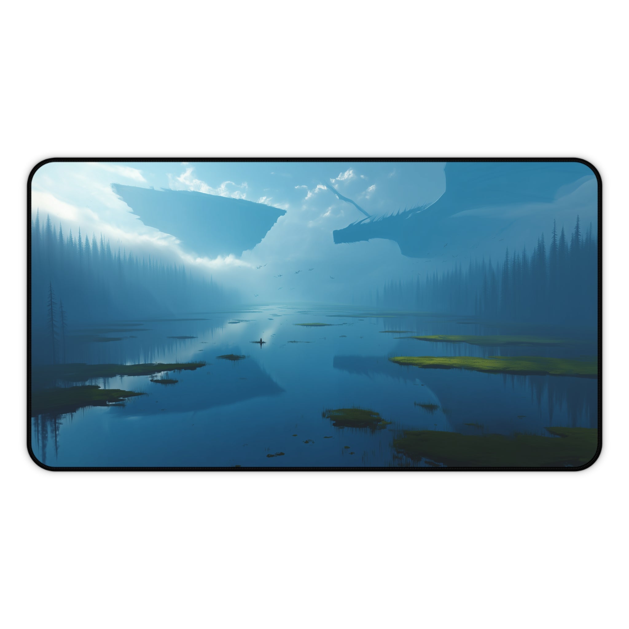 Flooded Strand Playmat | Magic the Gathering Playmat | Dragon Fetch Land MTG Playmat with Zones Option | 24x14 | 32x16