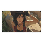 Tifa Lockhart Cowboy Playmat | Final Fantasy Playmat | Iconic Fantasy Heroine Playmat with Zones Option | 24x14 | 22x12 | 32x16 Sizes