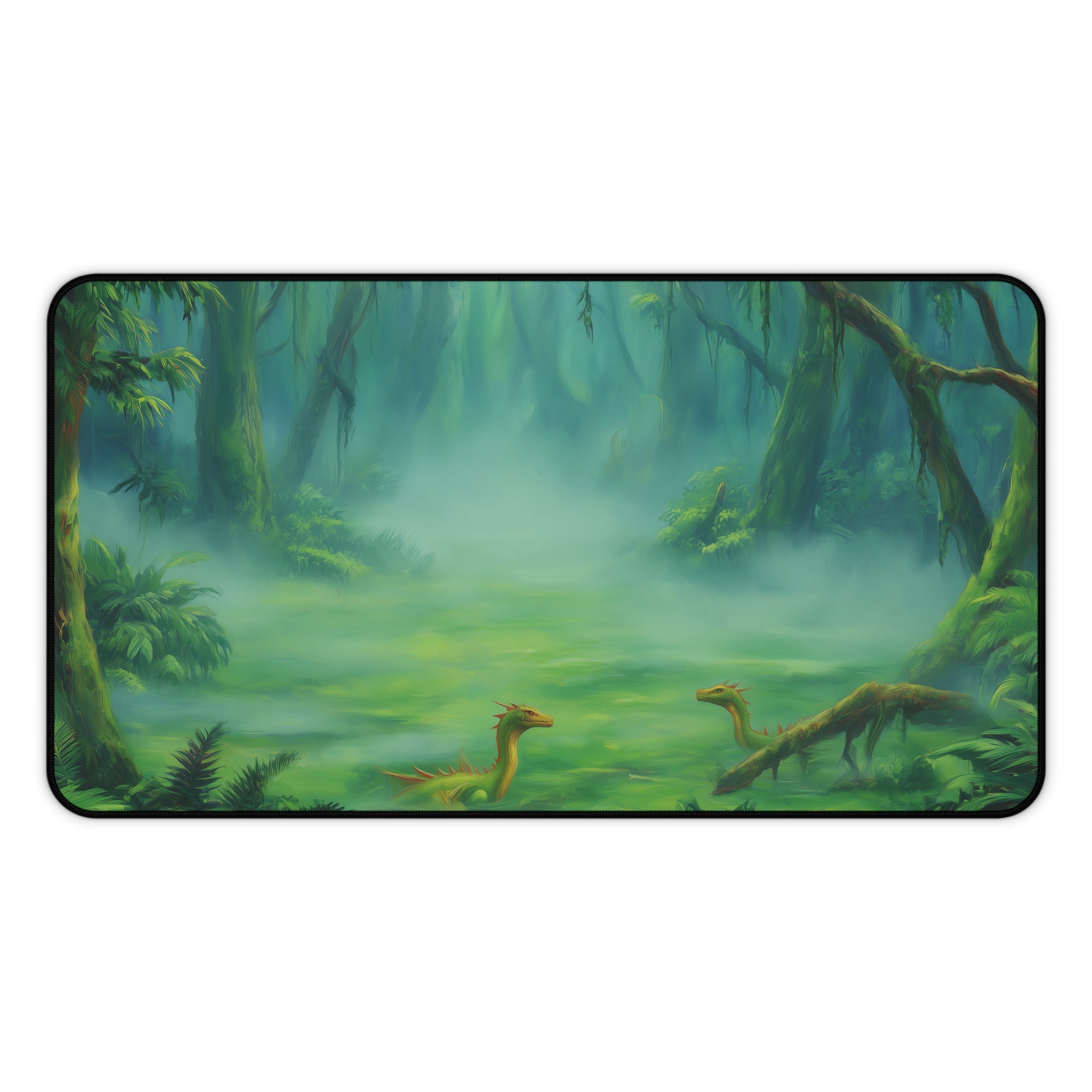 Misty Rainforest Playmat | Magic the Gathering Playmat | Dragon Fetch Land MTG Playmat with Zones Option | 24x14 | 32x16
