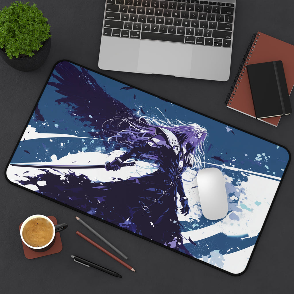 Sephiroth, Fallen Hero Playmat | Final Fantasy Playmat | Iconic Fantasy Villain Playmat with Zones Option | 24x14 | 22x12 | 32x16 Sizes