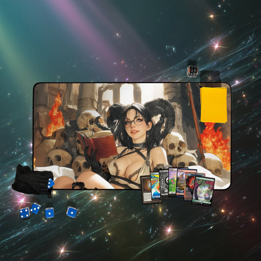 Demonic Tutor Playmat | Dark Sorcery MTG-Inspired TCG Mat | Gothic Fantasy Spellcaster Art