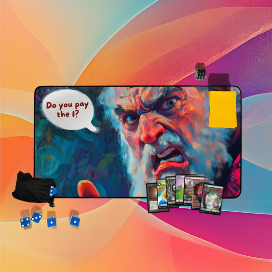 Angry Tithe Collector TCG Playmat | Renaissance Art | Trading Card Game Mat