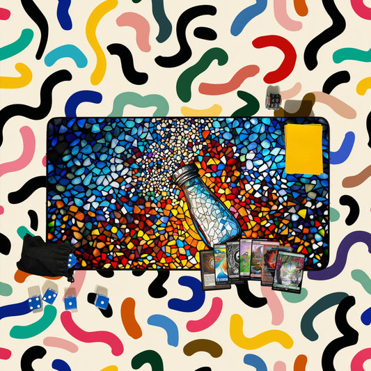 Stained Glass Salt Shaker Playmat | Unique TCG Playmat | Trading Card Game Mat