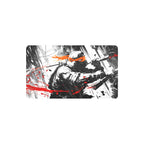 Michelangelo TMNT borderless playmat featuring dynamic black noir art and vibrant orange accents.