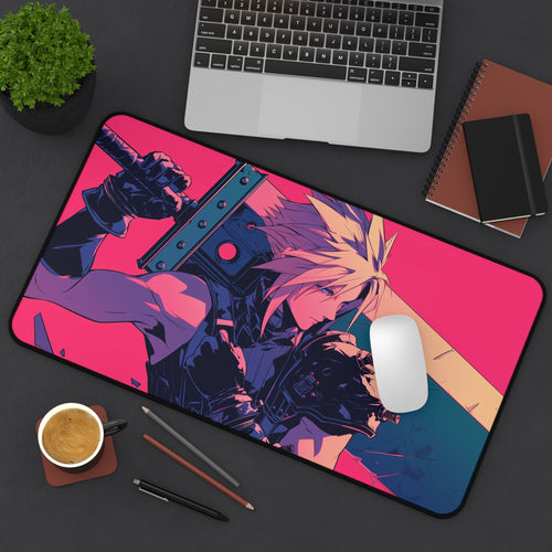 Cloud Strife Playmat | Final Fantasy Playmat | Iconic Fantasy Hero Playmat with Zones Option | 24x14 | 22x12 | 32x16 Sizes