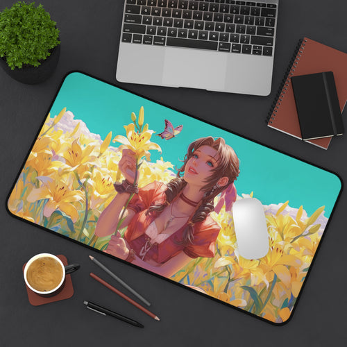 Aerith, Last Ancient Playmat | Final Fantasy Playmat | Iconic Fantasy Heroine Playmat with Zones Option | 24x14 | 22x12 | 32x16 Sizes