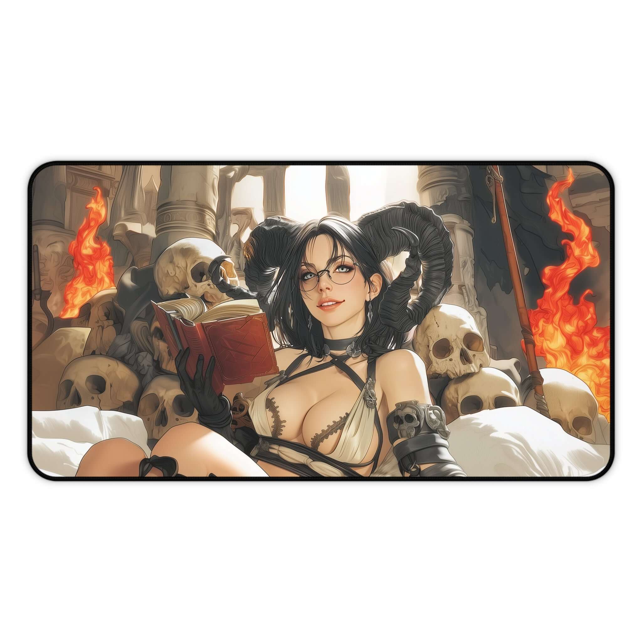 Demonic Tutor Playmat | Magic the Gathering Playmat | Iconic Spell Playmat with Dark Gothic Sorcery with Zones Option | 24x14 | 22x12 | 32x16 Sizes