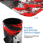 Raphael TMNT borderless playmat showcasing durable stitched edges and black noir design with red accents.