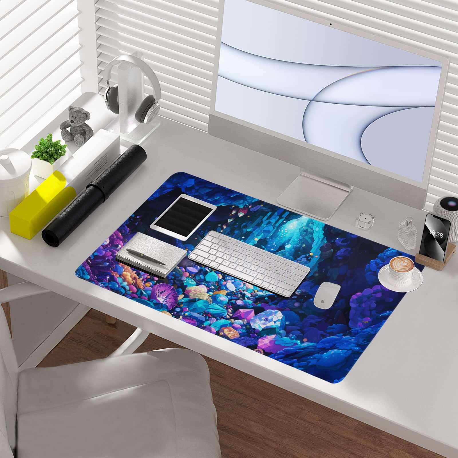 Gemstone Caverns Playmat (Borderless) | Magic the Gathering Playmat | 24" x 14" (with Stitched Edges)