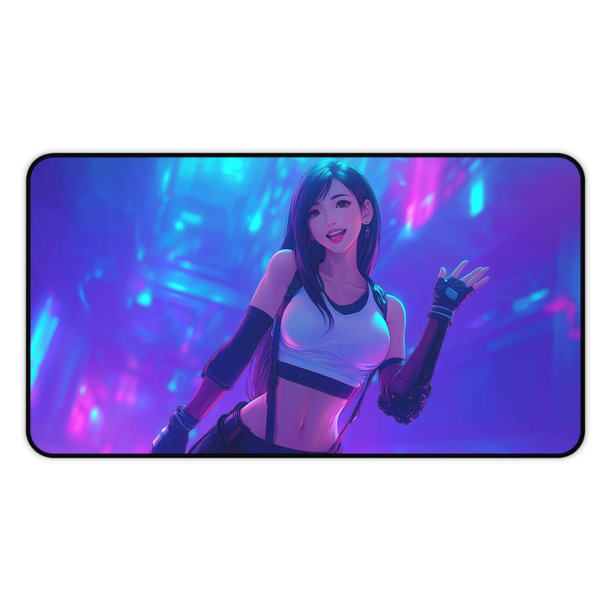 Tifa Lockhart Playmat | Final Fantasy Playmat | Iconic Fantasy Heroine Playmat with Zones Option | 24x14 | 22x12 | 32x16 Sizes