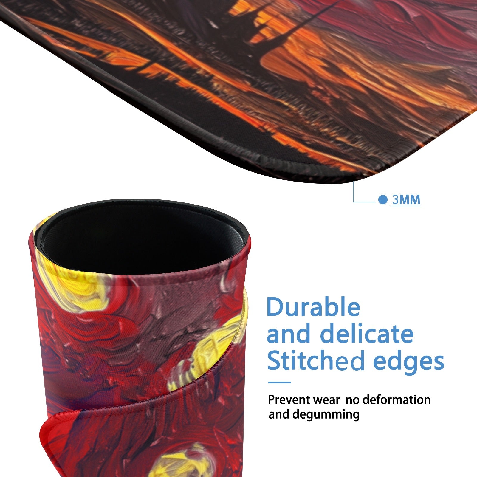 Starry Night Fortress Landscape Playmat - Borderless Stitched Edge (US Only)