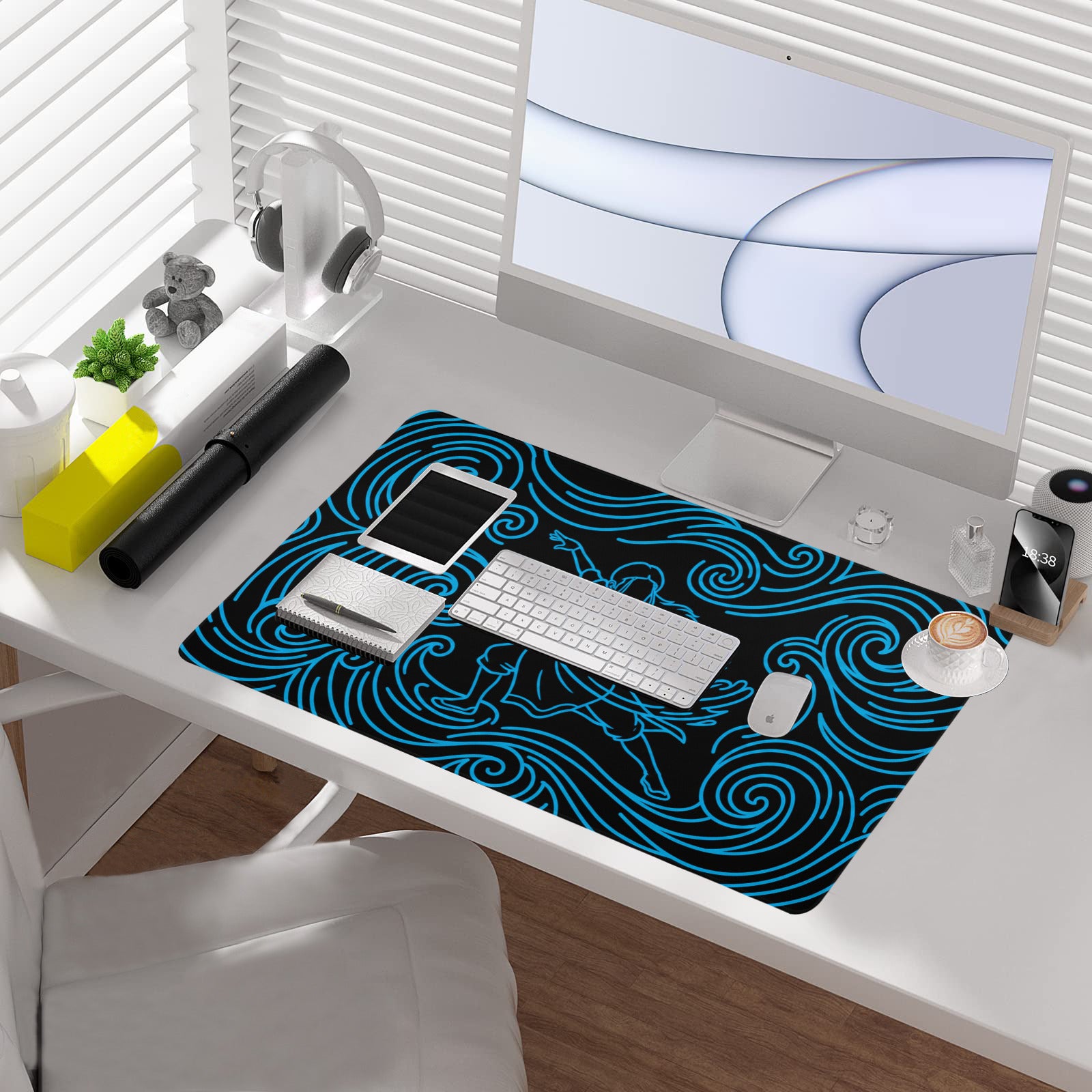 Neon Katara Playmat (Borderless) | Magic the Gathering Playmat