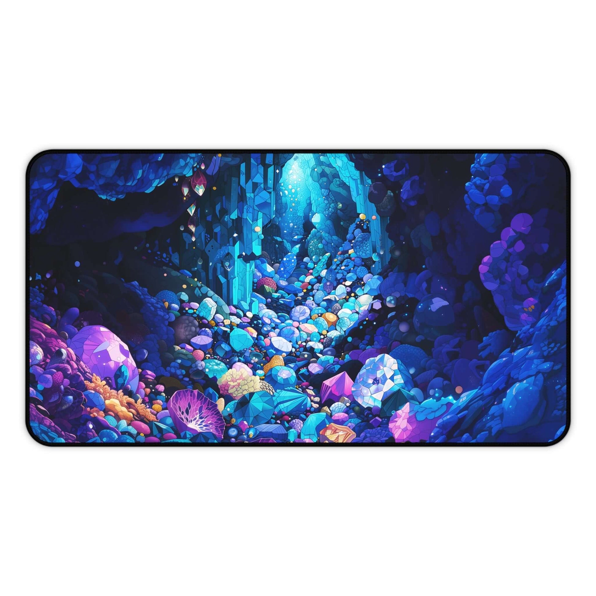 Gemstone Caverns Playmat | Magic the Gathering Playmat | Vibrant MTG Playmat with Zones Option | 24x14 | 22x12 | 32x16 Sizes