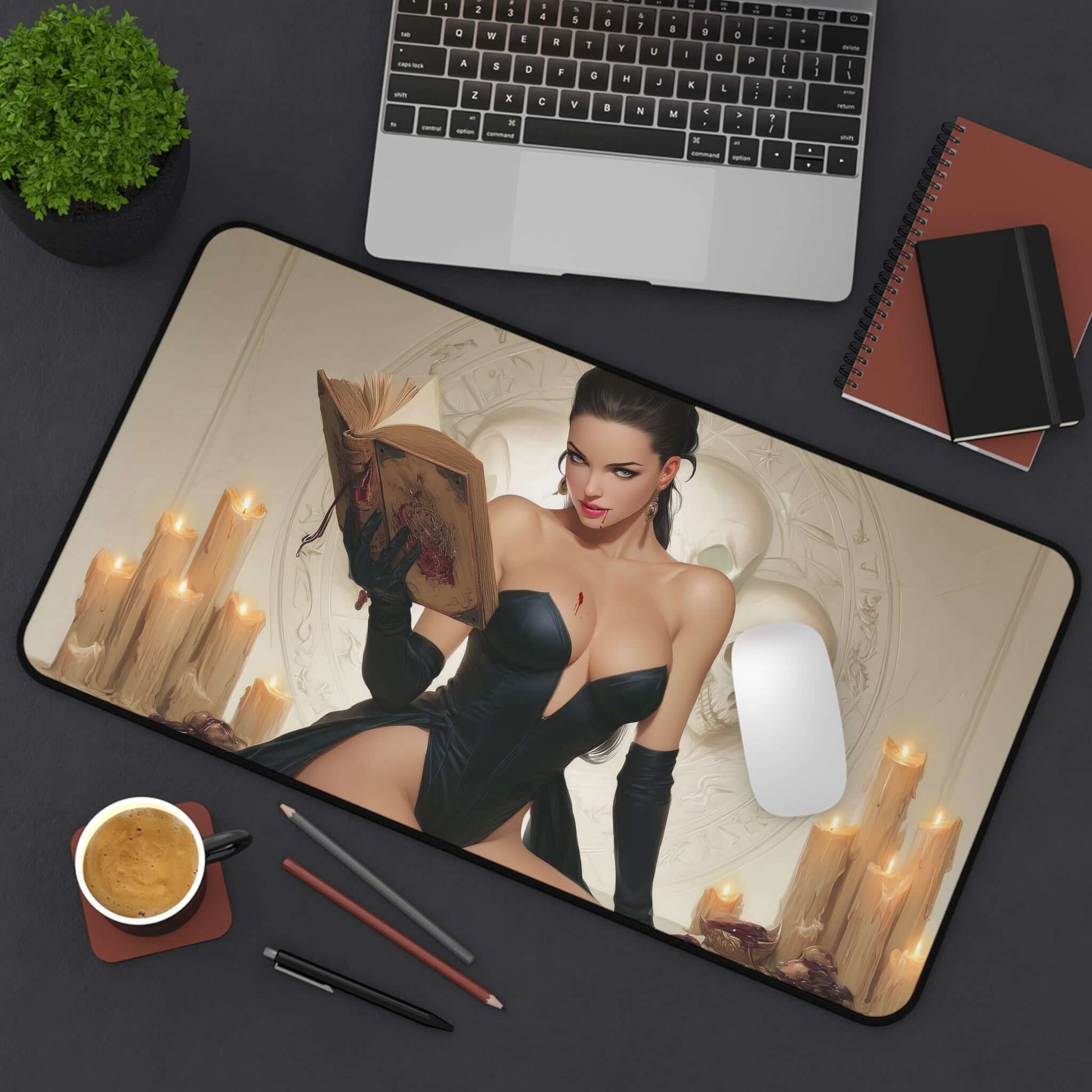 Vampiric Tutor Playmat | Magic the Gathering Playmat | Gothic Vampire Playmat with Zones Option | 24x14 | 22x12 | 32x16 Sizes