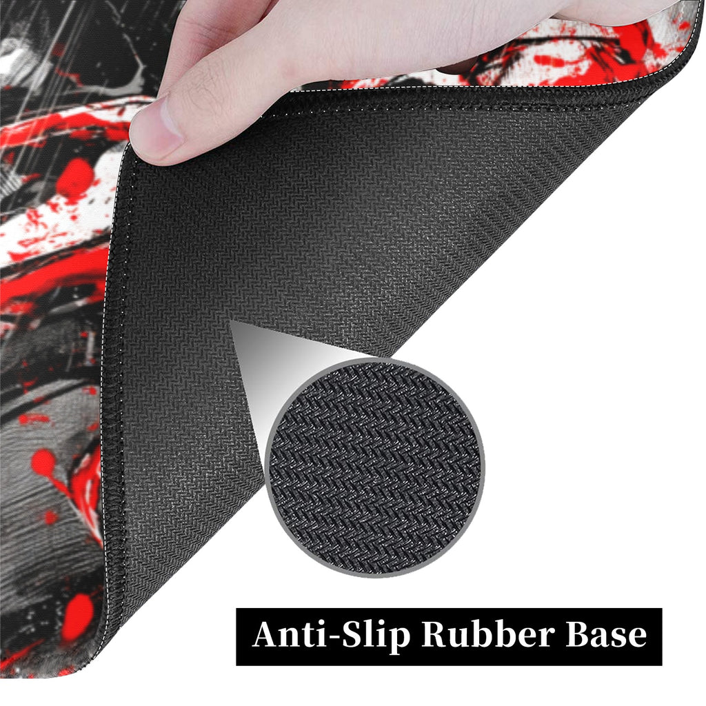 Anti-slip rubber base of the Raphael TMNT borderless playmat for stability during gameplay.