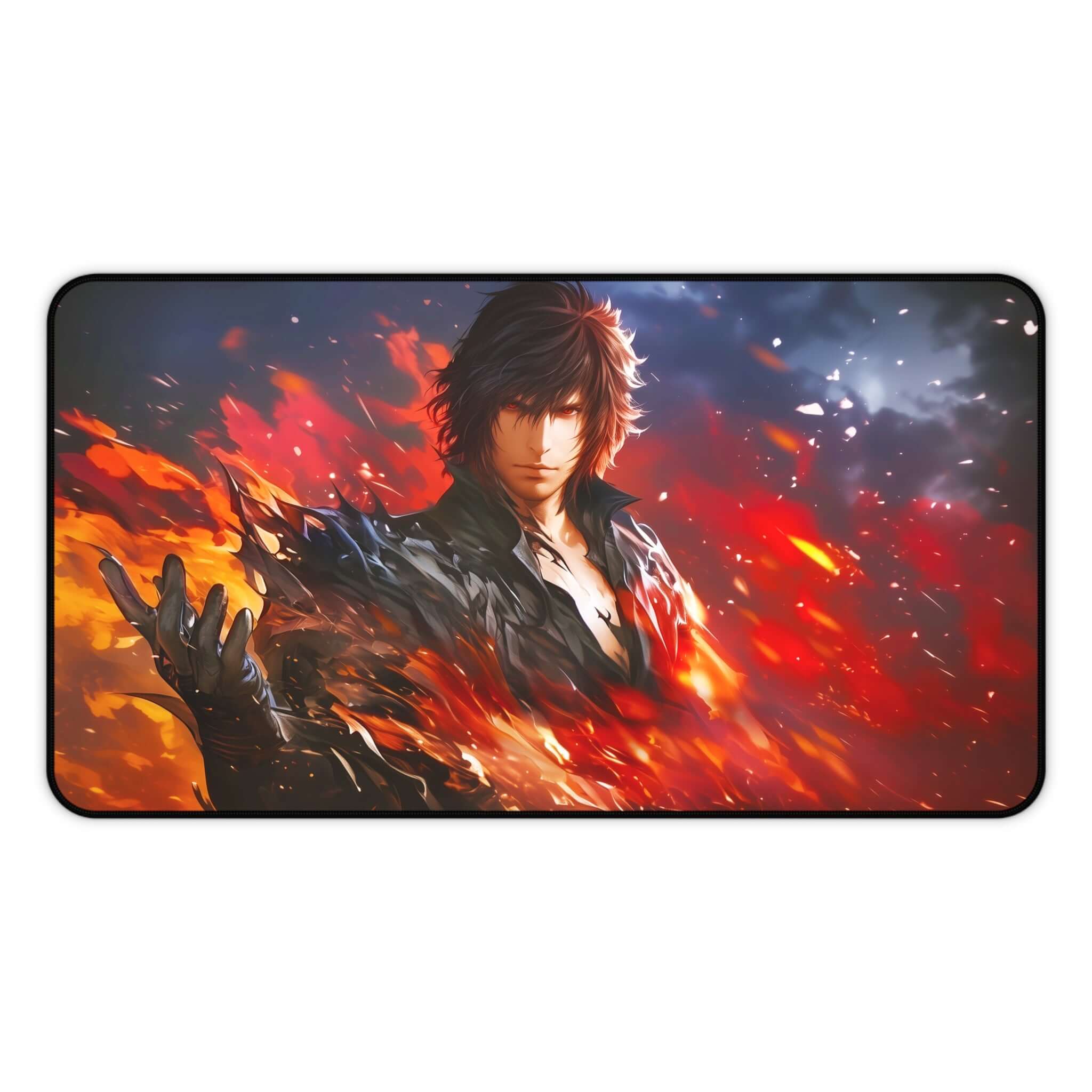 Clive, Ifrit’s Dominant Playmat | Final Fantasy Playmat | Iconic Fantasy Warrior Playmat with Zones Option | 24x14 | 22x12 | 32x16 Sizes