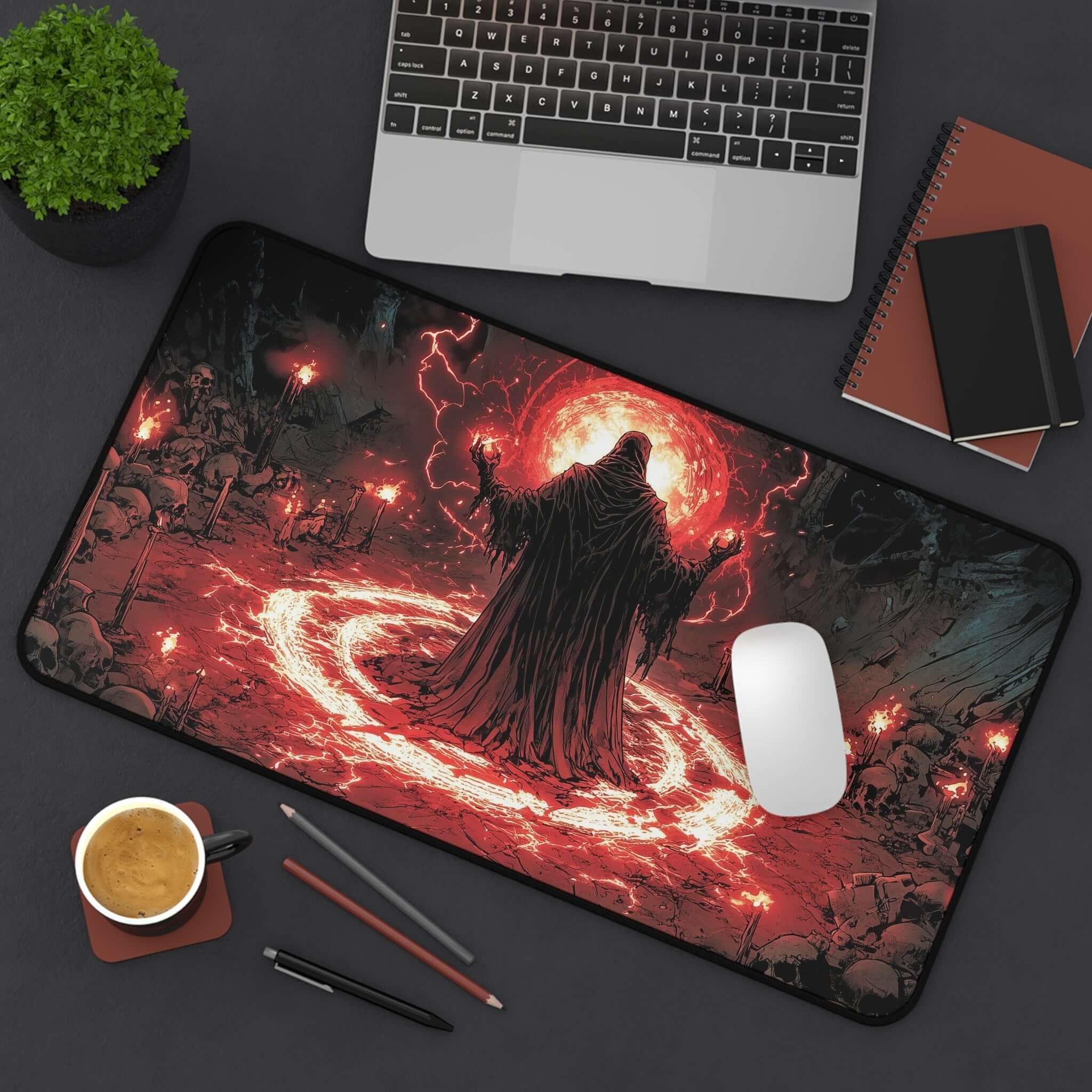 Dark Ritual Playmat | Magic the Gathering Playmat | Iconic Gothic Sorcery Playmat with Zones Option | 24x14 | 22x12 | 32x16 Sizes
